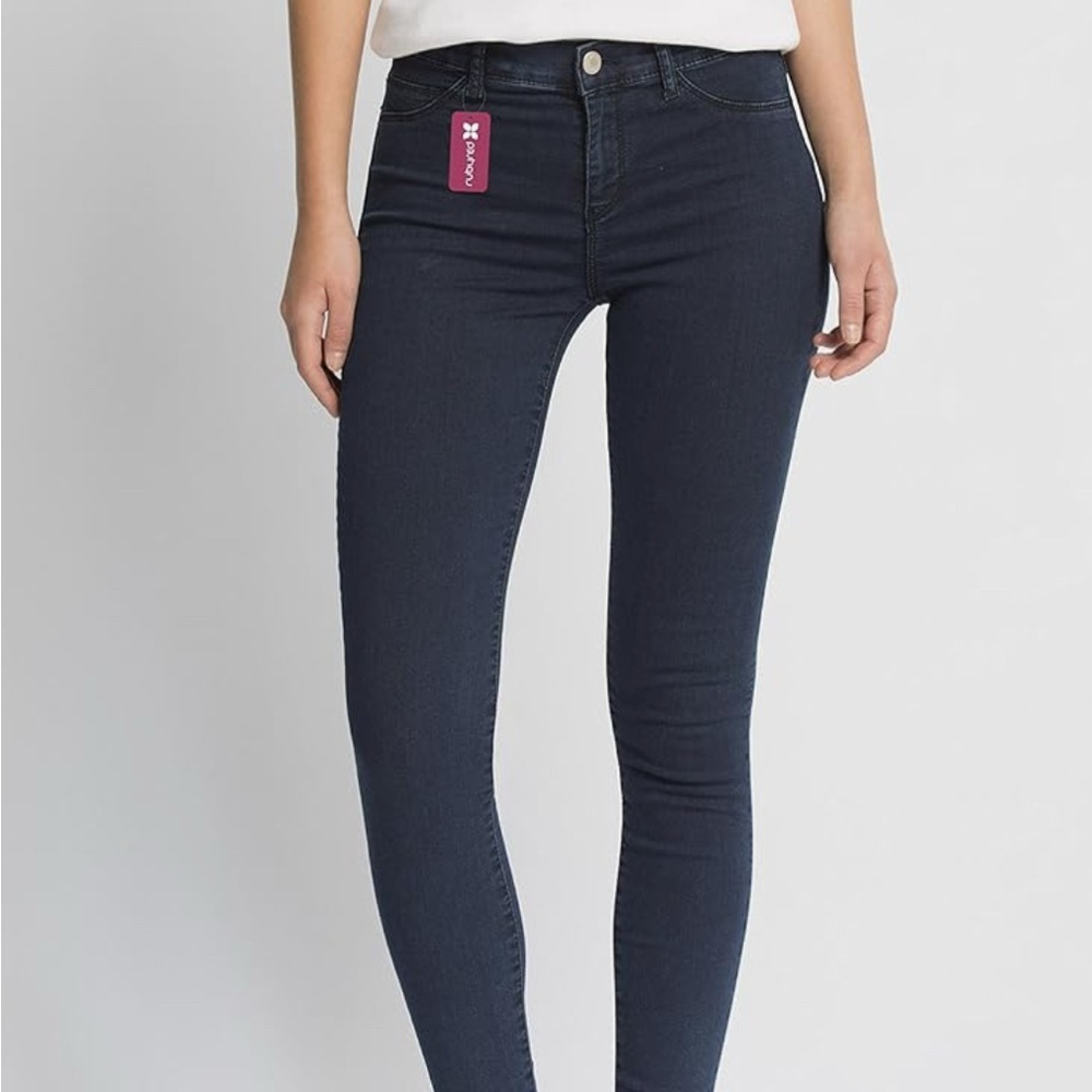 Women’s ultra stretch Ruby Red high waist dark blue indigo jeans Size L (30/31)